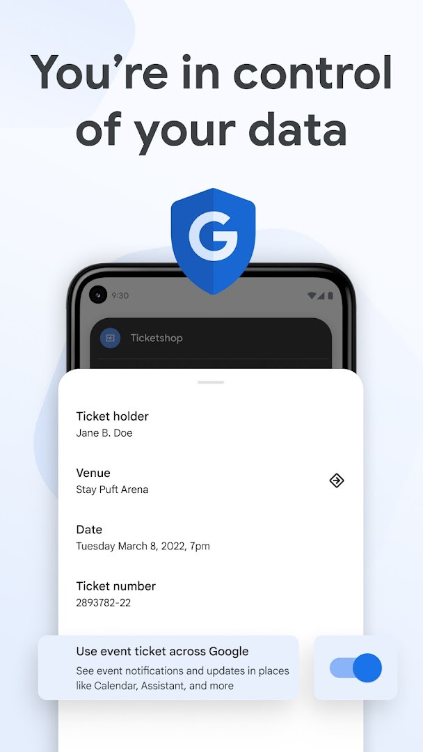 Google Wallet displaying a loyalty card and gift cards.