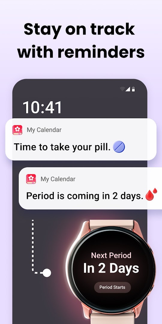 Period Calendar Period Tracker data backup and restore options screen