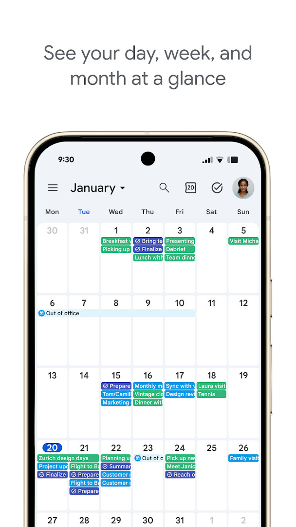 Shared calendar view with multiple calendars side by side