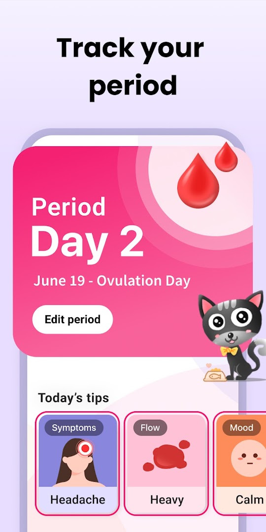 Period Calendar Period Tracker ovulation and fertile window tracker screen
