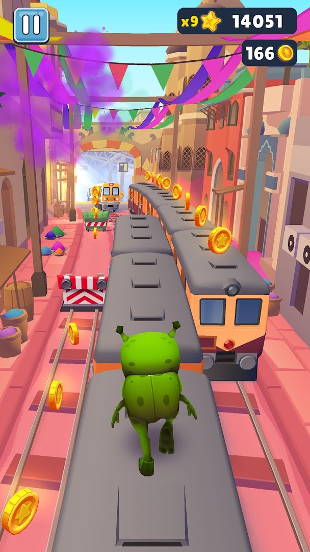 Subway Surfers swipe acrobatics tutorial with on-screen gestures