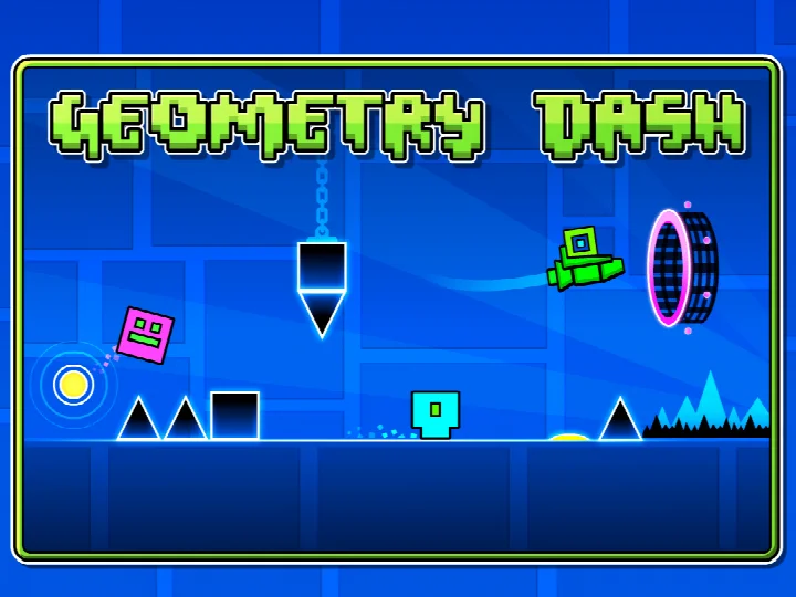 Practice mode screen with checkpoints along a level in Geometry Dash Lite
