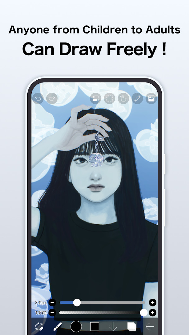 ibis Paint X canvas with a digital illustration in progress