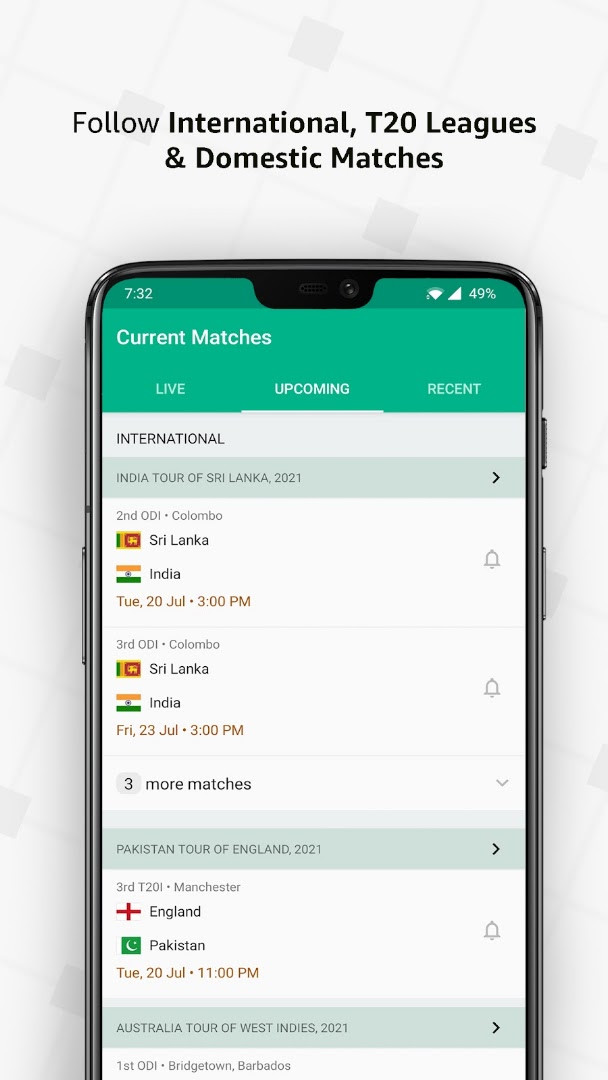 Cricbuzz stats and records screen for player performances