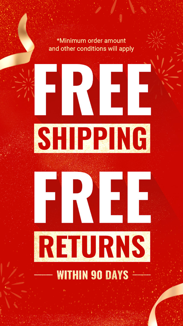 Temu app showing free shipping and 90-day returns