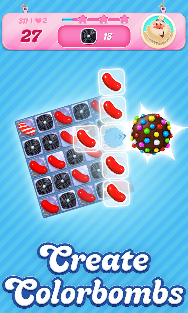Candy Crush Saga main screen showing the level map and candy-themed world