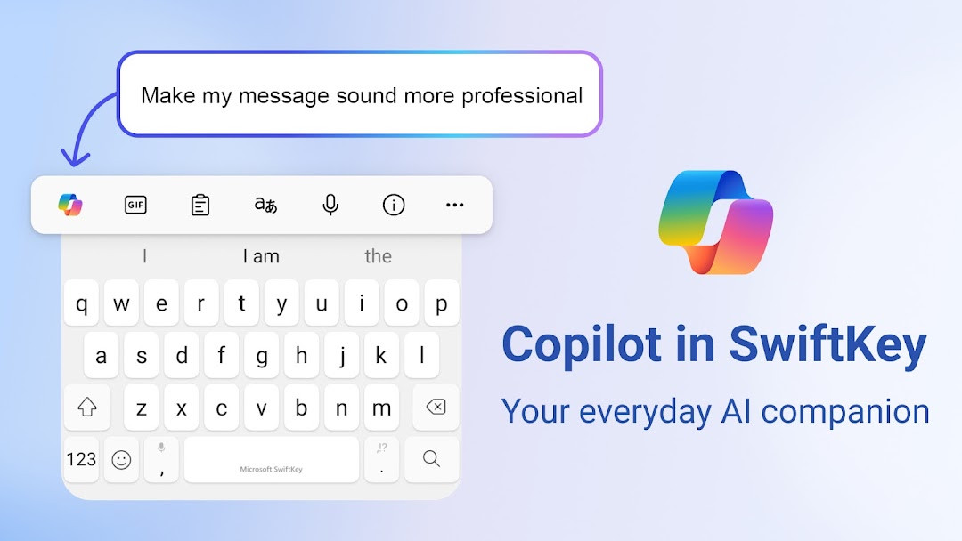 Microsoft SwiftKey AI Keyboard swipe typing screen