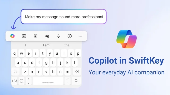 Microsoft SwiftKey AI Keyboard swipe typing screen