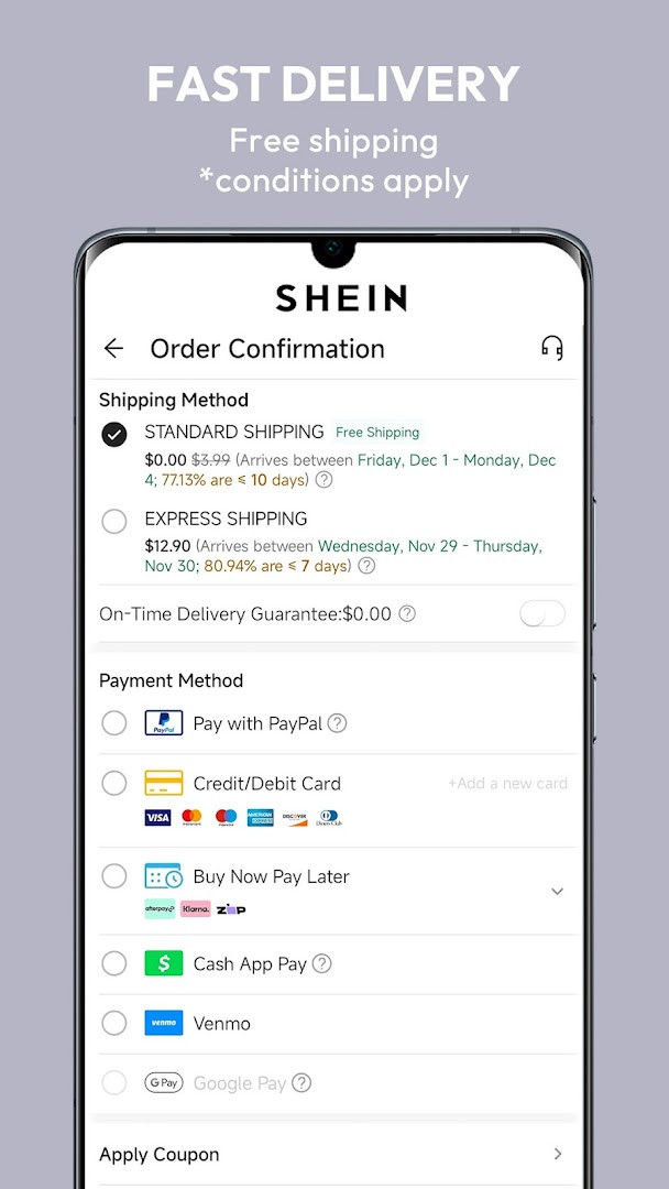 Profile and account page with order history, saved items, and settings