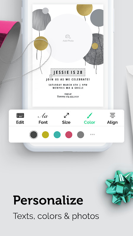 Invitation Maker: Cards & RSVP option to upload your own artwork without cropping