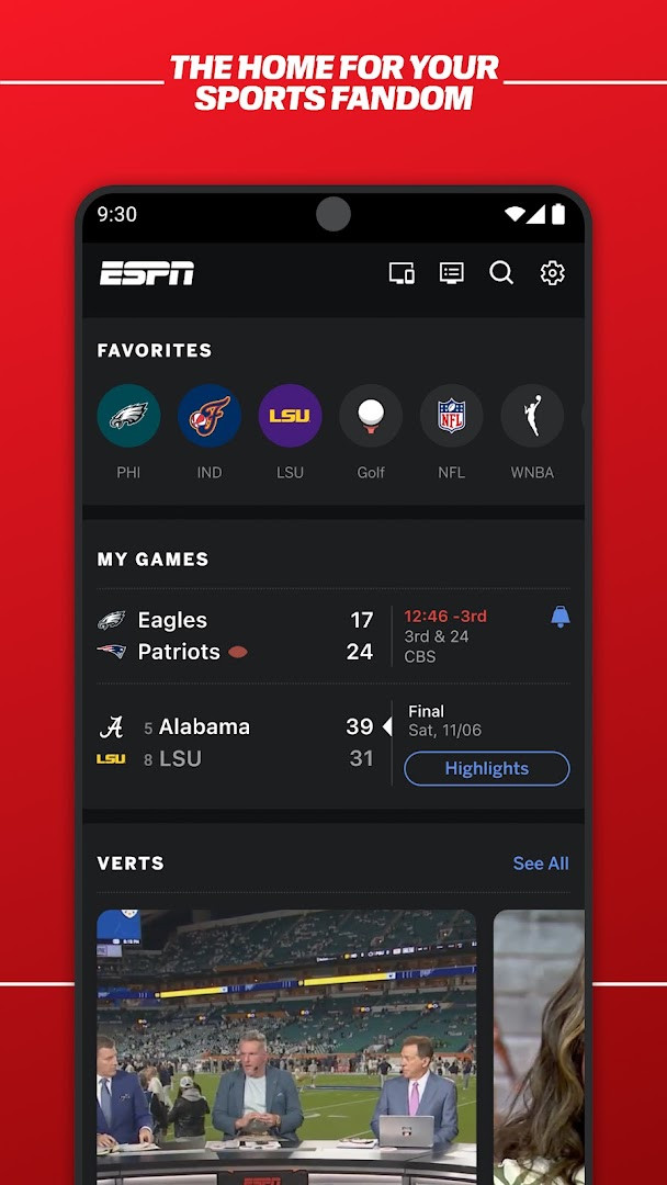 Personalized SportsCenter highlights feed titled SC For You