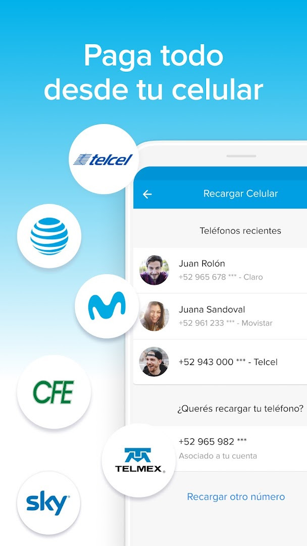 Mercado Pago: cuenta digital mobile phone and MI card top-up view