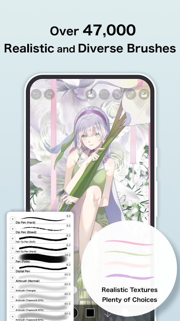ibis Paint X selection area active on a canvas