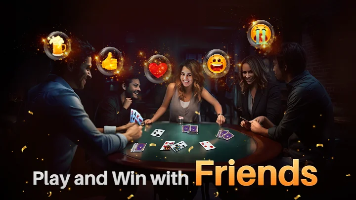 Teen Patti Gold:3 Patti Rummy screenshot of a winning hand with a chips reward banner and confetti