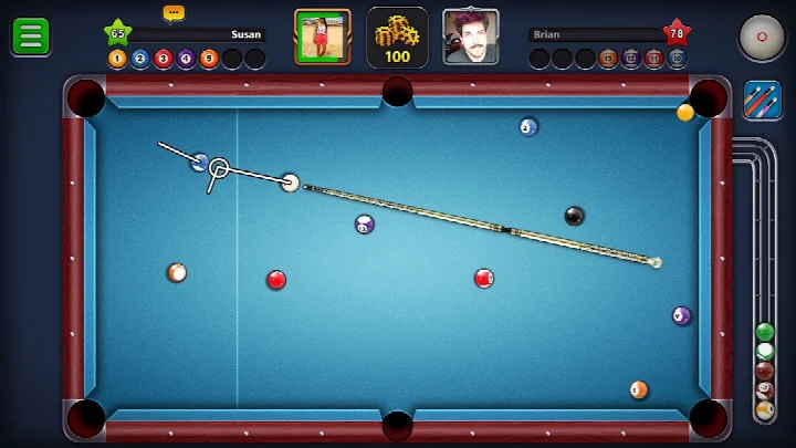 8 Ball Pool main menu showing play options and player profile