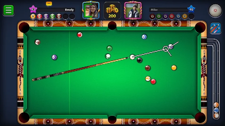 8 Ball Pool player profile and cue collection overview