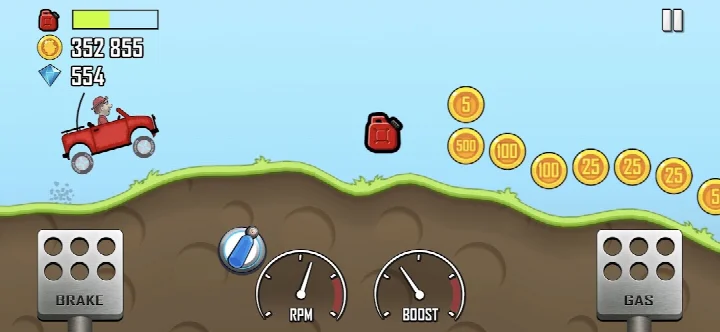 Daily challenge screen showing a timed race with reward icons.