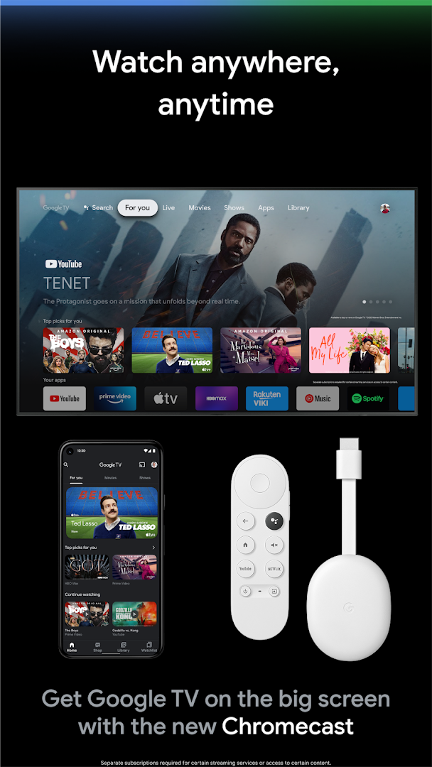 Watchlist in Google TV keeping track of shows and movies saved for later