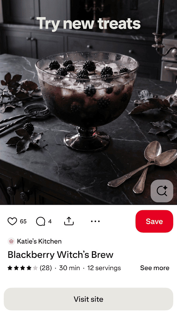 Shopping section in Pinterest featuring styles users can browse and buy