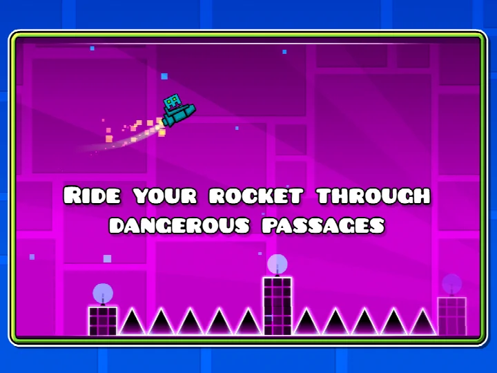 Screen showing gravity flip gameplay in Geometry Dash Lite