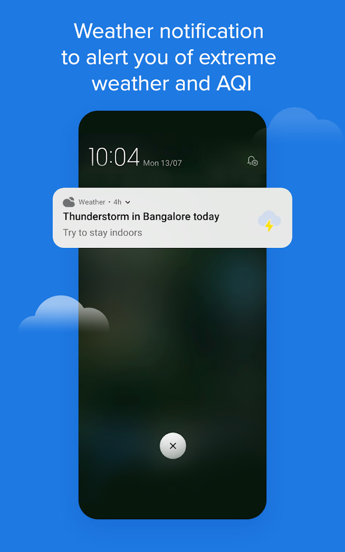 Weather widget preview showing essential information for the home screen