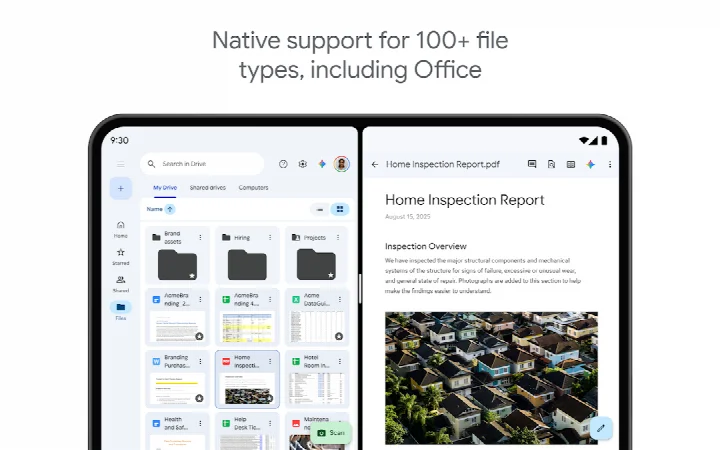 Notifications list showing activity on shared files