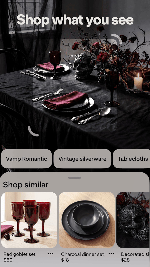 Pin detail screen in Pinterest with an image and options to save or share