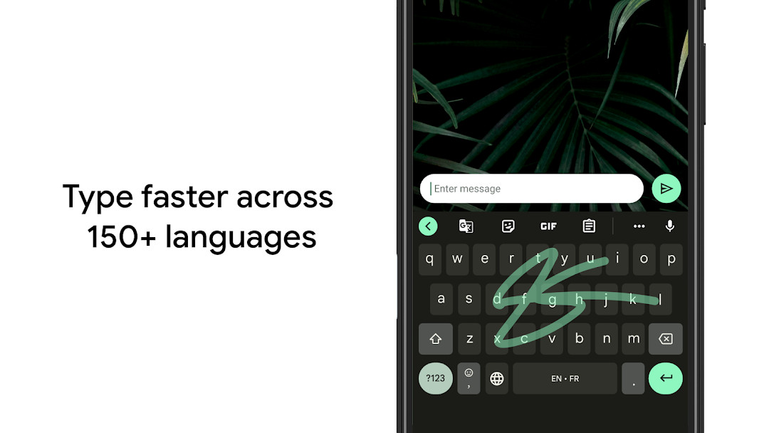 Gboard - the Google Keyboard main typing screen with suggestions